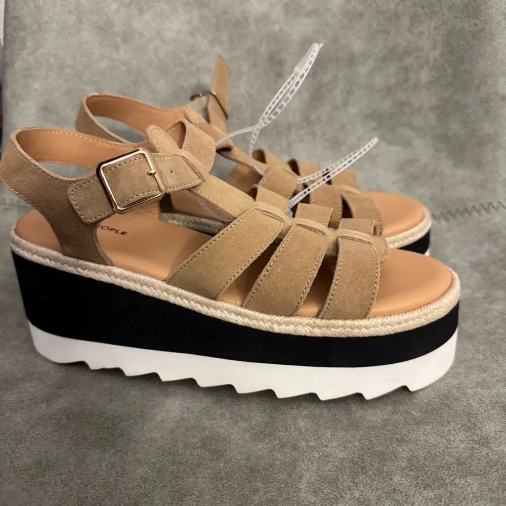 NWT Free People Mykonos Platform Wedge Fisherman Sandals Sz 8,5 - Picture 11 of 15